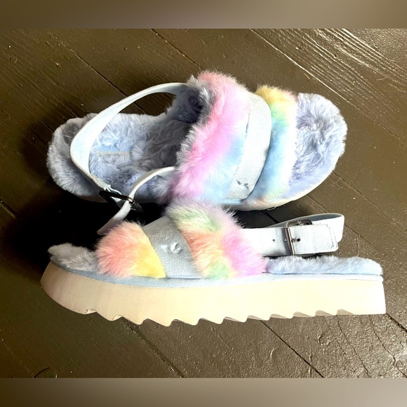 Koolaburra Shoes - Kookaburra by Ugg Fuzed Out adjustable blue/pink/yellow slide size 10